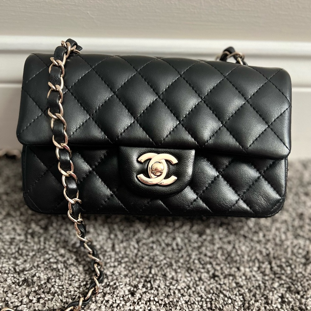 Chanel Mini Rectangle black LGHW